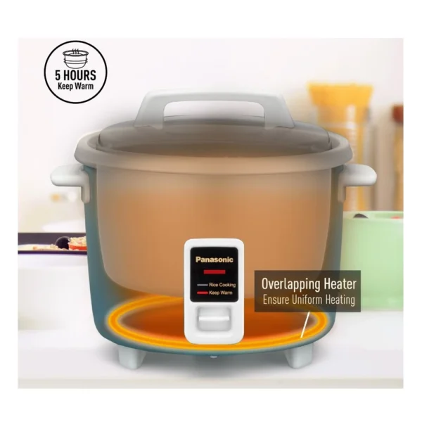 5923ad8ad10868c387a6ab318ced6230.webp Panasonic Conventional Rice Cooker Silver 1.8L SR Y18GLSKN 600W